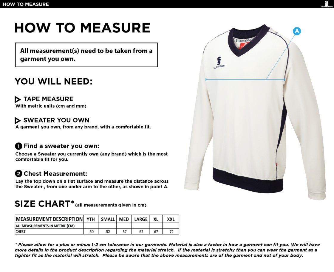 Romiley CC - Curve Long Sleeved Sweater - Size Guide